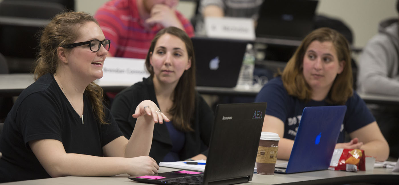 Undergraduate Business Students involved in a classroom discussion