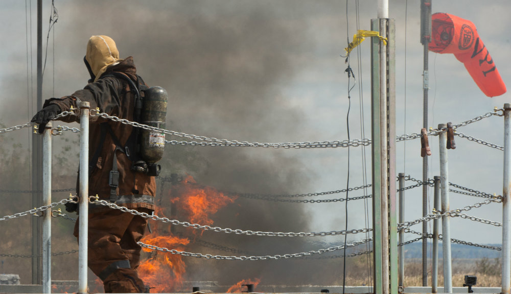Fireman at work